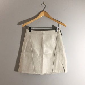 Zara White Leather Mini Skirt